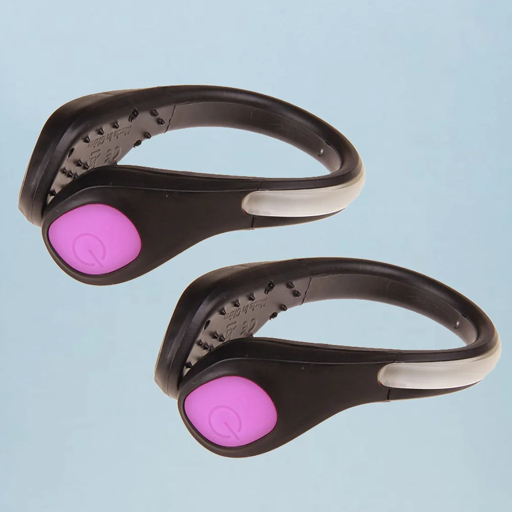 2 Pcs Pink LED Lights Night Running Gear Clips Nonslip Shoe Flash for Safety Weather-resistant