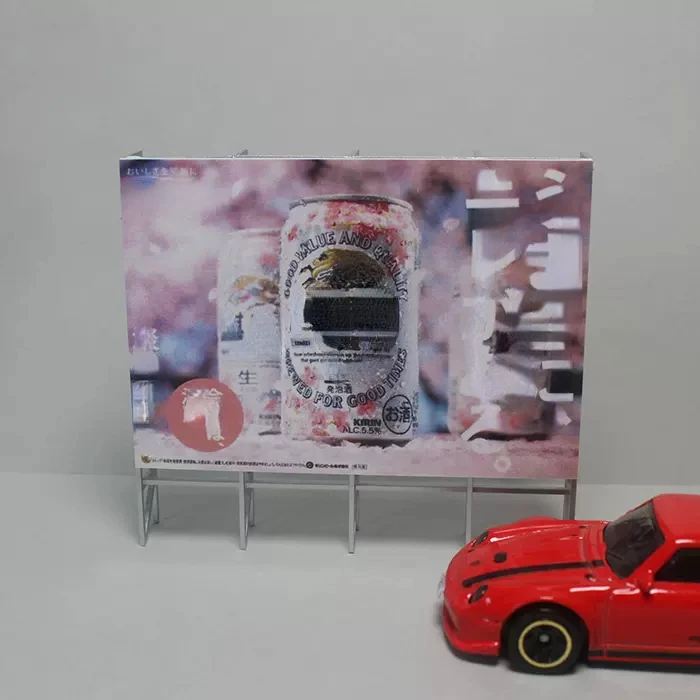 Diorama 1:64 Model billboardu miejski plakat kolejowy scena reklamowa manekin sklepowy zabawka