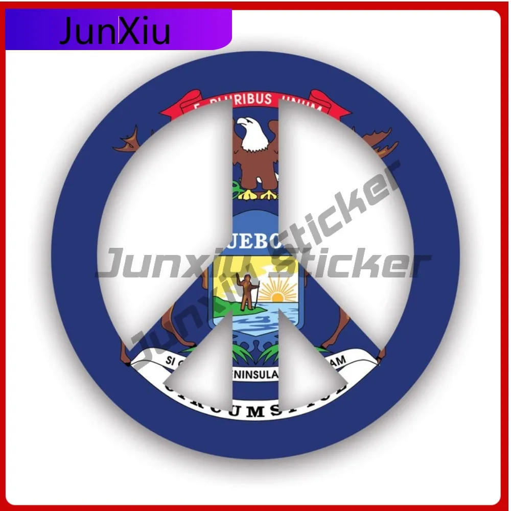 

Michigan Flag Peace Weather Resistant Sun Resistant Cool For Helmet Laptop Car Body Easy To Remove Easy Apply Decal Bumper