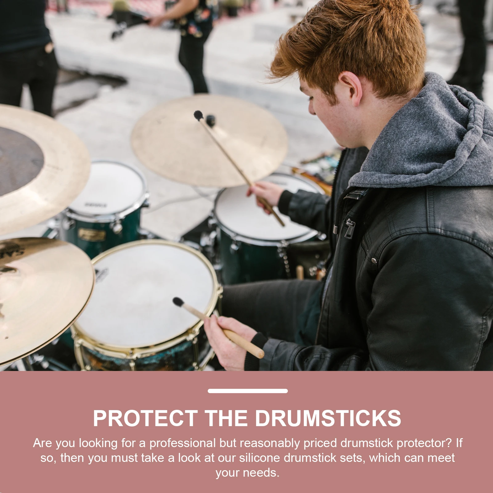 

4 Pcs Drumstick Protector Drumsticks Head Covers Silicone Instrument Supplies Protective Accessories for Silica Gel Silent