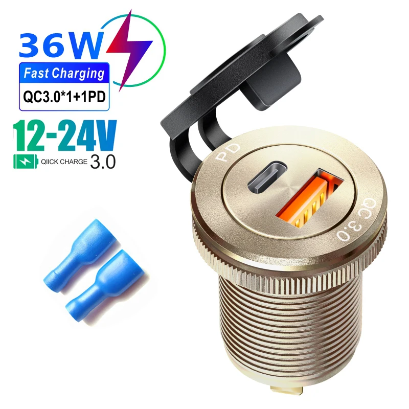 12v usb adapter Car Charger QC3.0 and PD Cigarette Lighter Socket Waterproof type c Quick Charge for audi a6 q5 a5  a4  a3