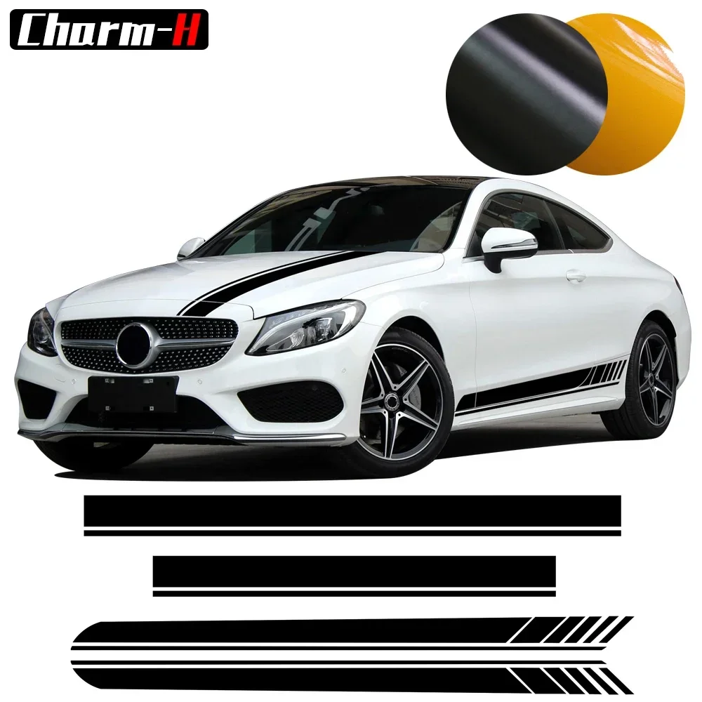 

C63 AMG Style Edition 1 Side Stripes Hood Roof Rear Kit Decal for Mercedes Benz C Class W205 Coupe Sedan Stickers Accessories