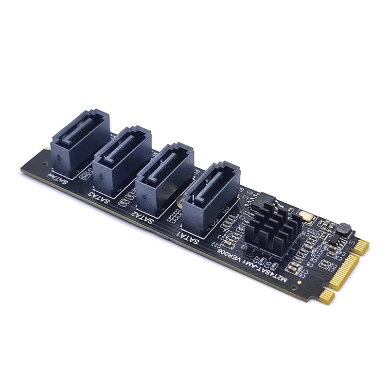 1 Piece M.2 KEY-M NVME PCI-E To 4 Port SATA3.0 Expansion Hard Disk Add On Cards Drive Free HDD SSD Adapter