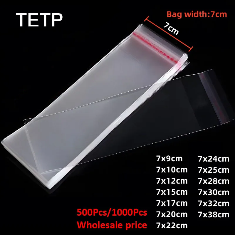 

TETP Width 7cm Self Adhesive Cellophane Bags For Spoon Ruler Candy Lollipop Packaging Storage Wholesale Party Gift Supplies