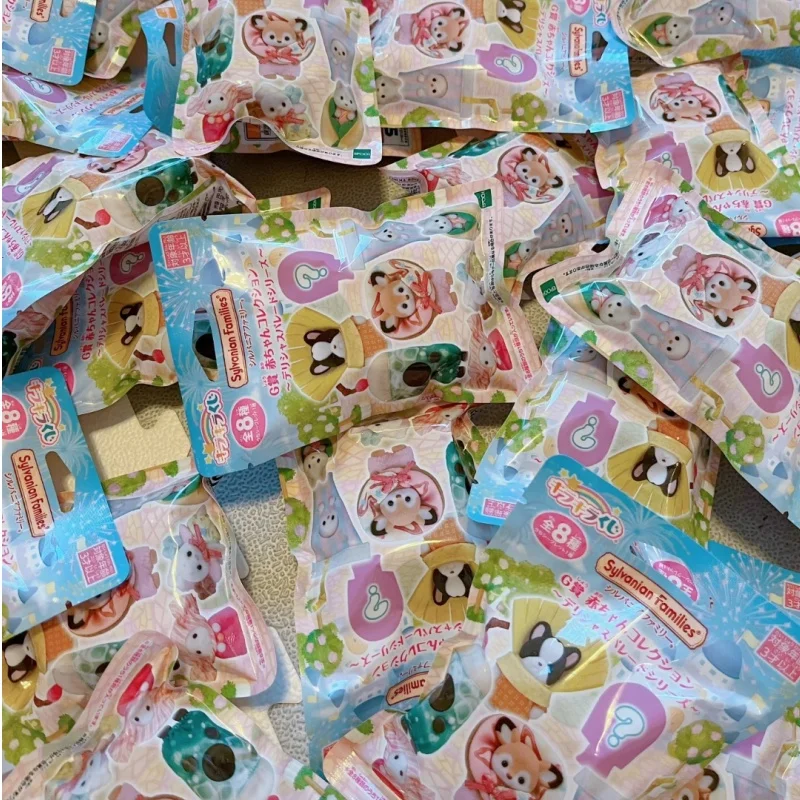 Original Sylvanian Families Anime Figures Ice Cream Reward Magic Camping Baby Doll Figrues Room Ornaments Toys Girls Gifts