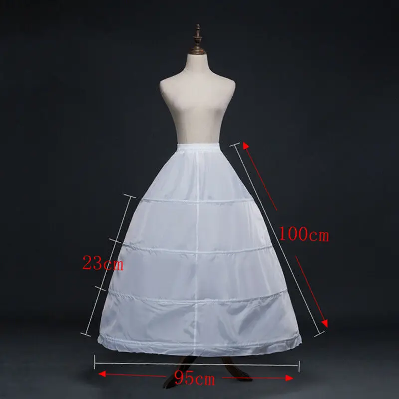 Bruid Crinoline Baljurk Petticoat Bruiloft Accessoires Lange Onderrok 4-hoepels