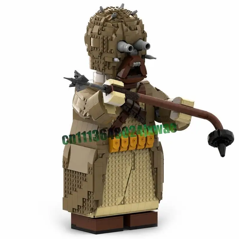 New 2714PCS Masked Desert Nomad Giant Warrior Figure Complete Robe Details Static Building Blocks MOC Model DIY Assembly Gift