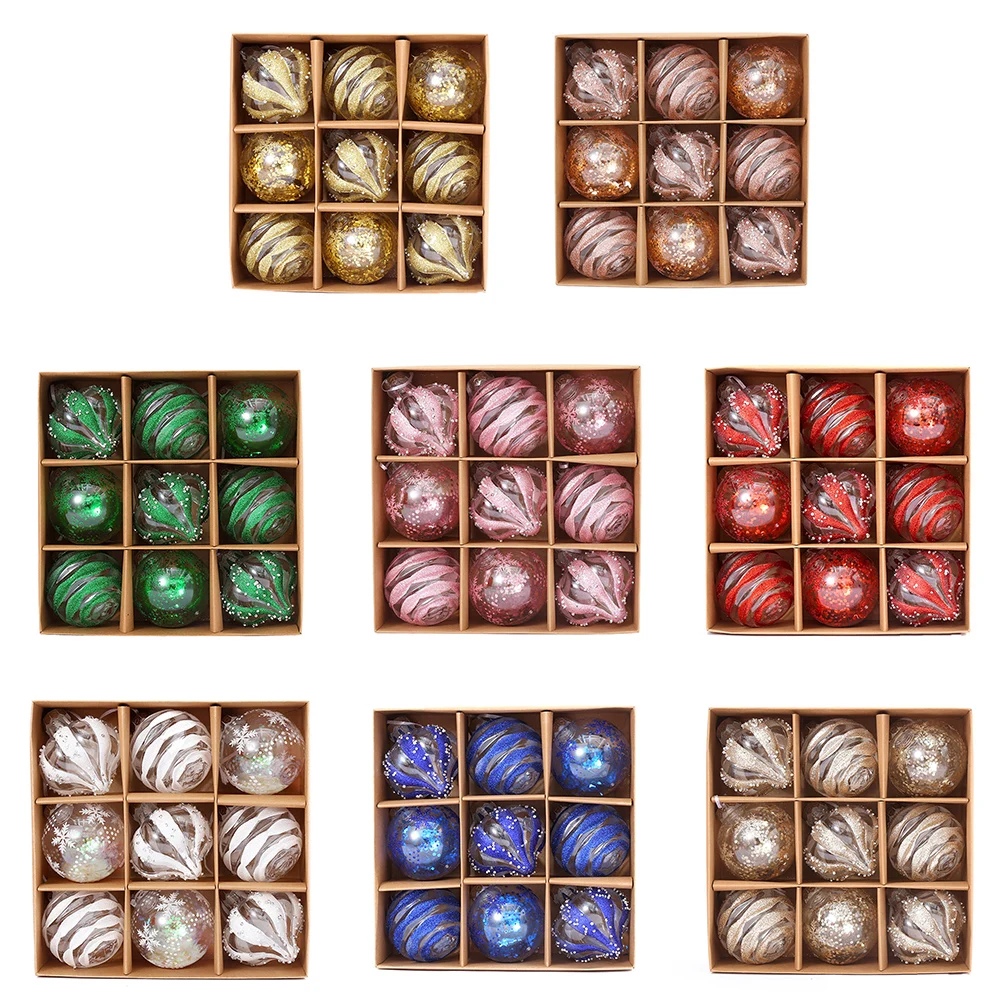 كرات زخرفية بقطر 8 سم، زينة عيد الميلاد اللامعة، استخدامات متعددة، زينة بلاستيكية، هدية عيد الميلاد، سهلة التعليق #6