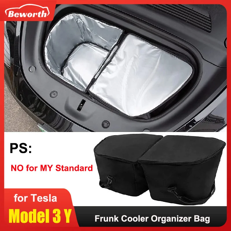 For Tesla Model 3 Y YL Juniper Highland 2025-2020 2026 Frunk Cooler Insulated Bag Organizer Front Trunk Storage Box with Straps