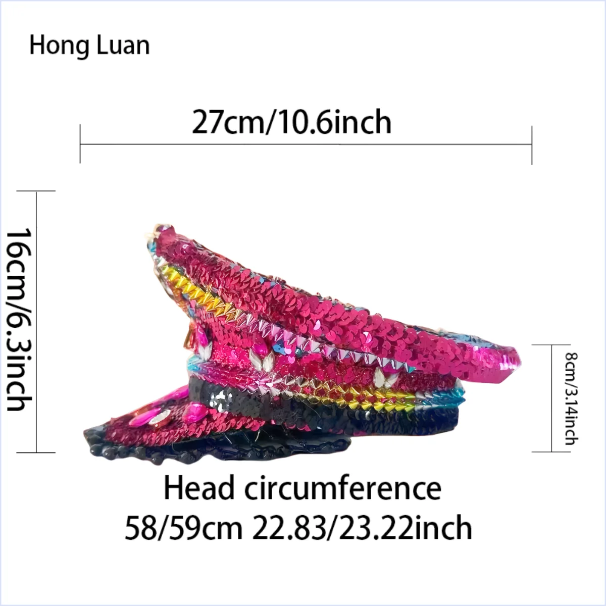 Cappello per costume di Halloween HongLuan, cappelli da capitano con strass per donna festival Burning Man, accessori femminili cosplay