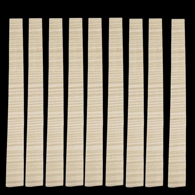 10pcs Flamed Maple Violin Rib Side Violin Side Blanks Sheets Tiger Pattern Flames Maple Wood Flame Maple Violin Rib Side Strip