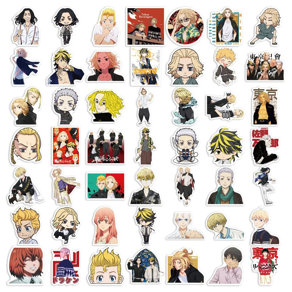 10/50 Uds. Pegatinas de grafiti de Los Vengadores de Tokio personaje de dibujos animados de Anime para taza de agua teléfono ordenador portátil papelería equipaje
