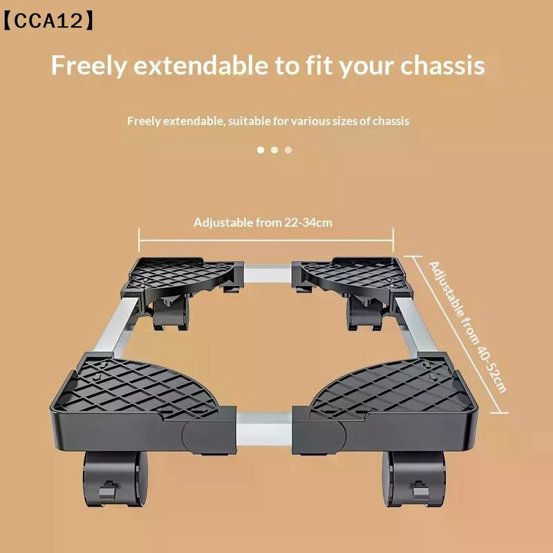 Computer Tower Stand Adjustable Stable Mobile CPU Tower Stand With Rolling Caster Wheels PC Floor Riser Stand For Home Office