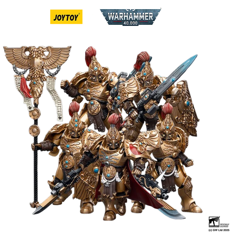Auf Lager JOYTOY Warhammer 40K Adeptus Custodes Custodian Guard 5er-Pack 1/18 Sci-Fi Artikulierte Sammler-Actionfiguren Modell