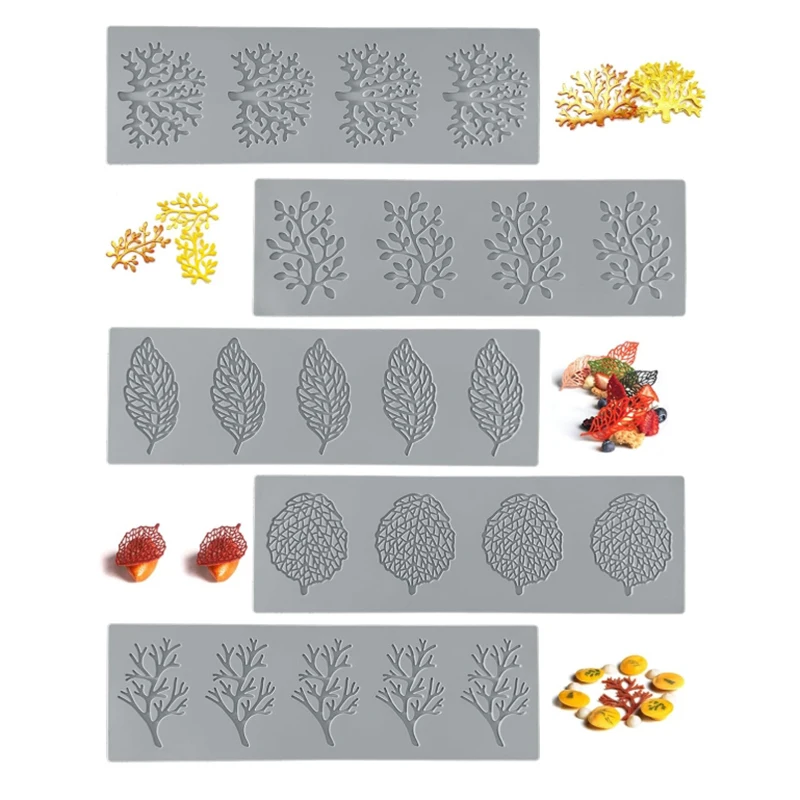 Decorative Lace Mat Sugar Craft Fondant Cake Molds Leaf Shape Silicone Fondant Molds Chocolate Mold for Sugar Craft /Gum Paste
