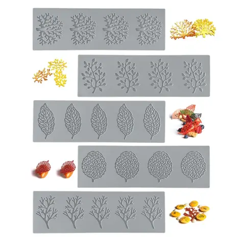 Decorative Lace Mat Sugar Craft Fondant Cake Molds Leaf Shape Silicone Fondant Molds Chocolate Mold for Sugar Craft /Gum Paste