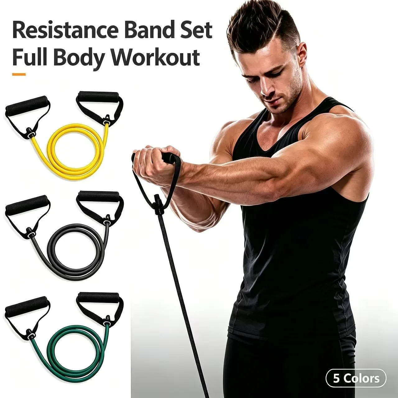 Resistance Bands With Handles, Exercise Bands, Workout Bands With Handles For Men Women, Strength Training Equipment At Home