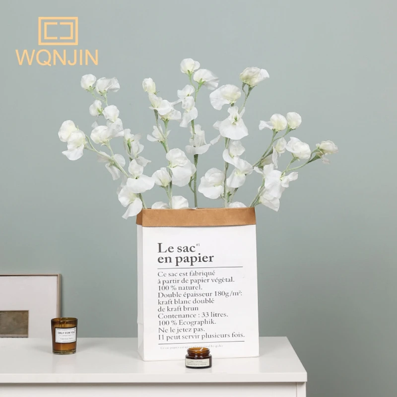 Simulation Beflockung Erbse Blumenstrauß Hause Wohnzimmer Tischdekoration Blume Hochzeit Arrangement Künstliche Blume Gefälschte Pflanze – Detail 1