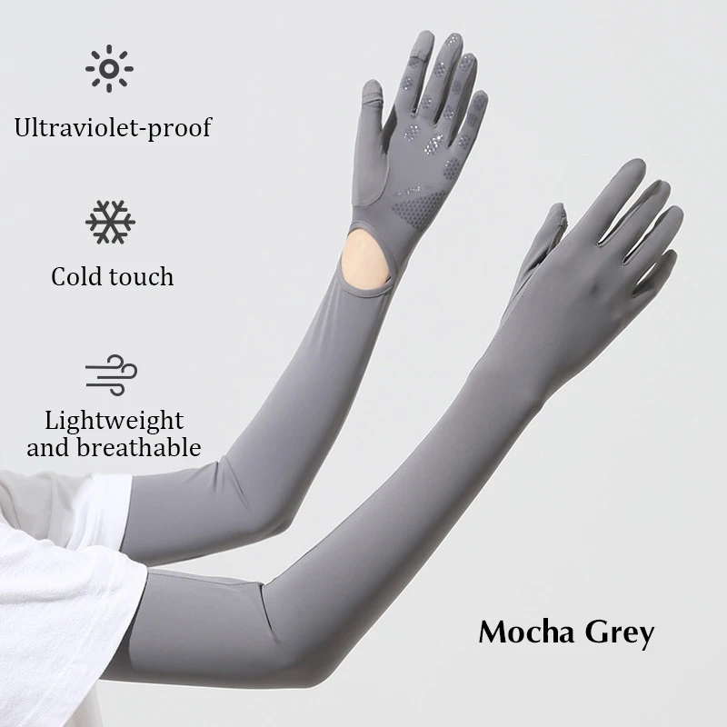 

Sunscreen Gloves Female Long Sleeve Summer Cycling UV Long Arm Protection Thin Ice Silk Sleeve Set Ice Sleeve
