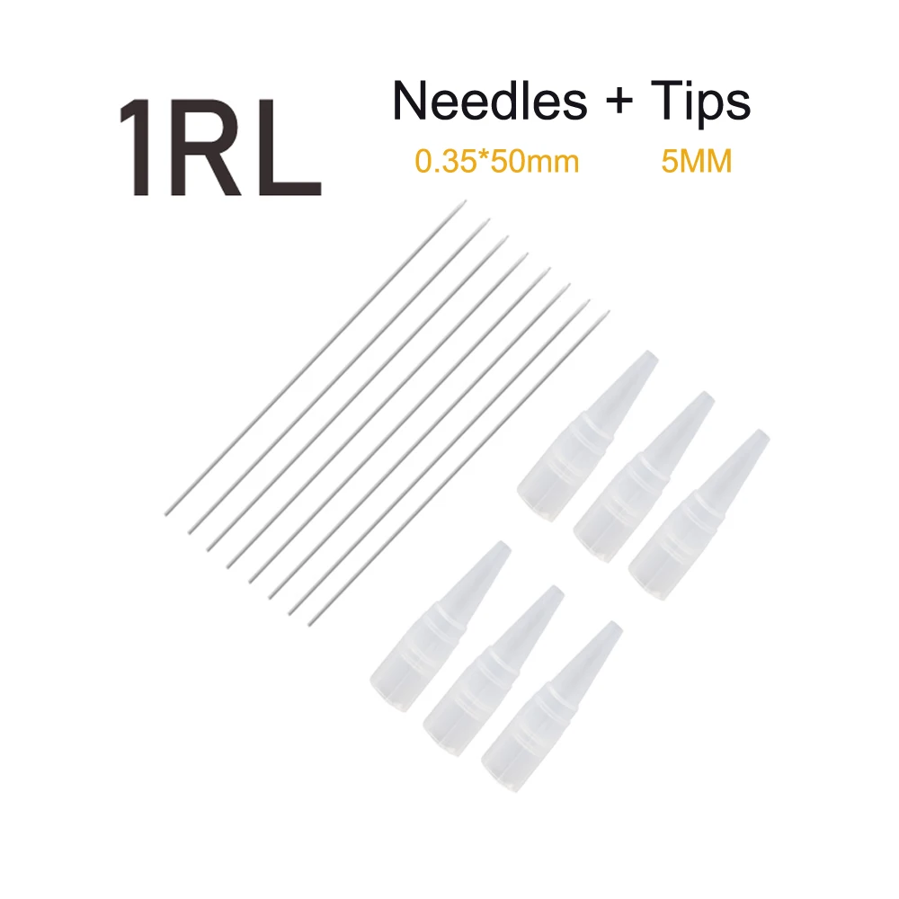 1R Needles 50pcs Promotional Permanent Makeup Machine Eyebrow Needles With Tips Caps