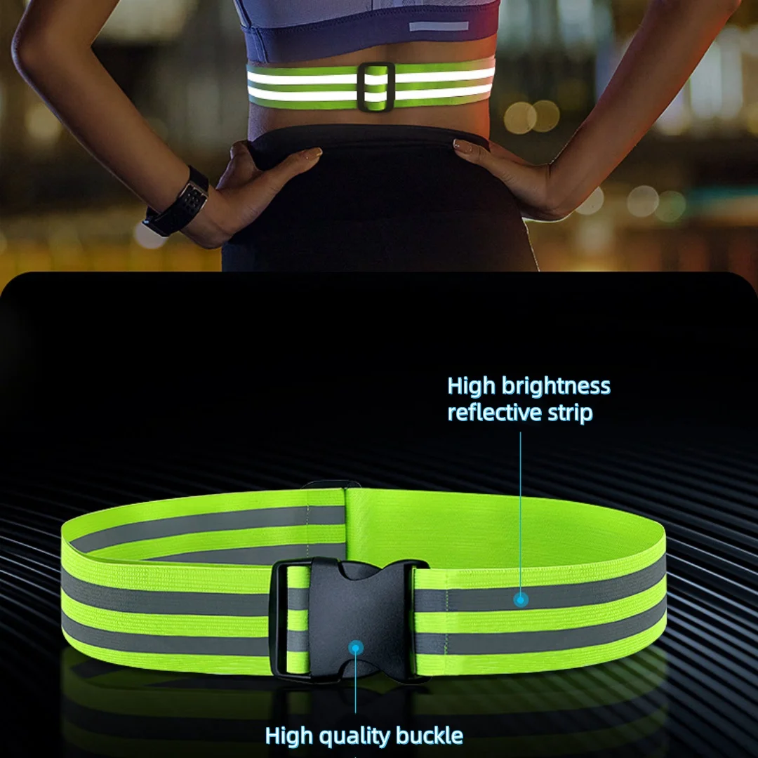 Elastic Reflective Belt Outdoor Cycling Sports Reflective Clothing Cycling Night Run Safety Warning High Brightness Adjustable