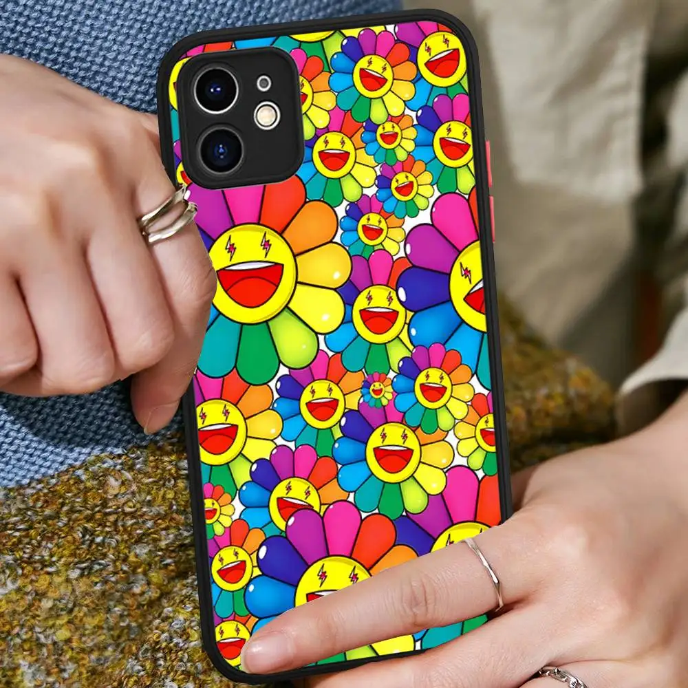 일본 아티스트 무라카미 타카시 아이폰 11 12 13 14 15 16 프로 맥스 플러스 무광 반투명 폰 케이스