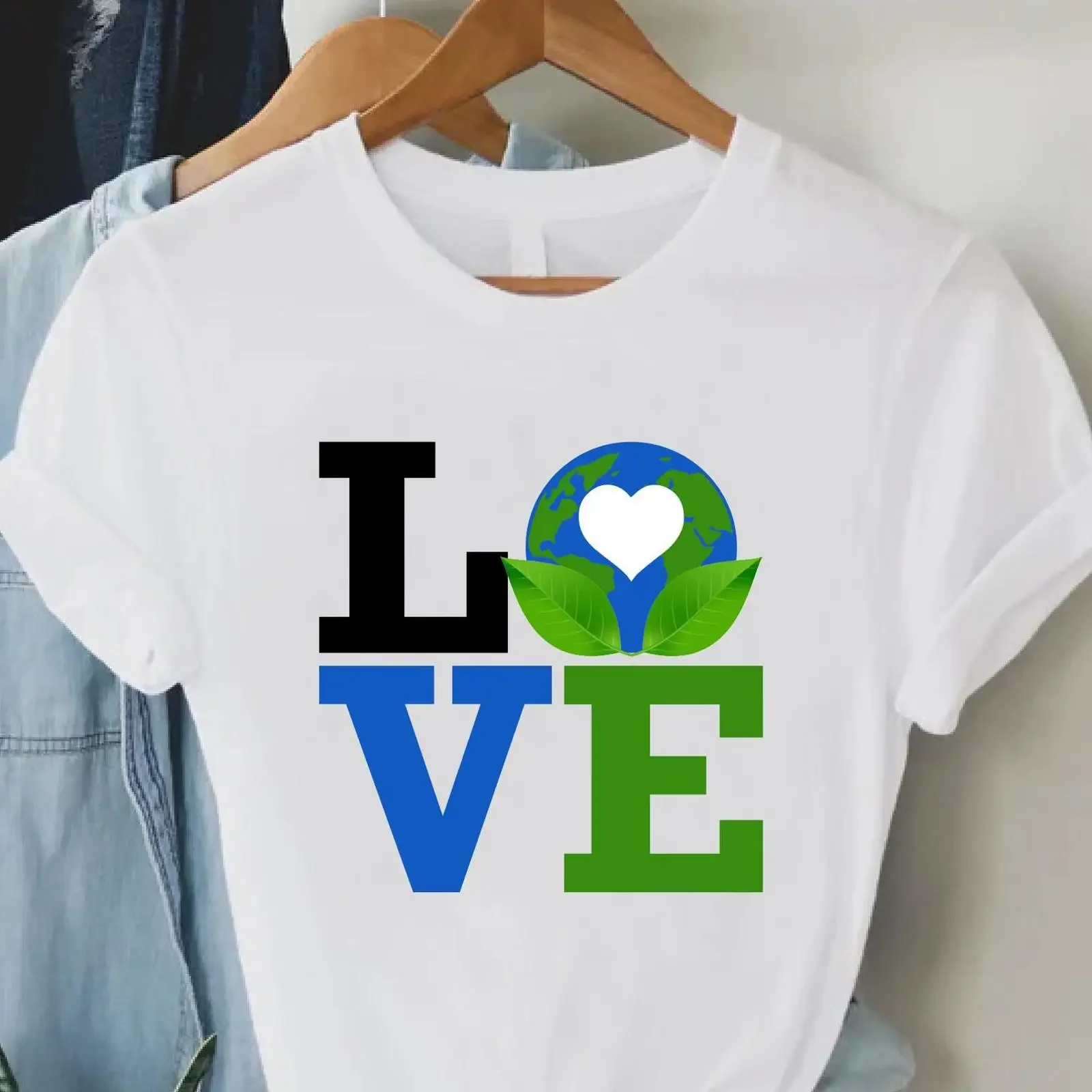 Love Earth Day Awareness T Shirt Save The Cute Environmental For Environmentalist vintage Washed streetwear Soft Comfortable