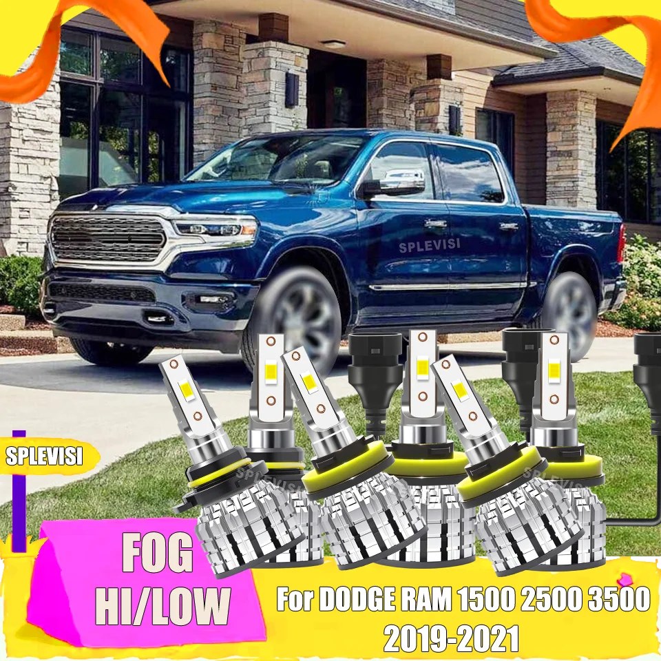 

350% Brighter 9005 H11 H11 6000K White IP67 CSP Waterproof Headlight Foglamps Lights For DODGE RAM 1500 2500 3500 2019 2020 2021