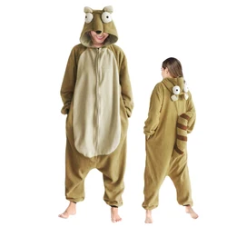 Geleira esquilo zíper onesies kigurumi feminino homem animal pijama idade dos desenhos animados homewear inverno quente natal cosplay terno