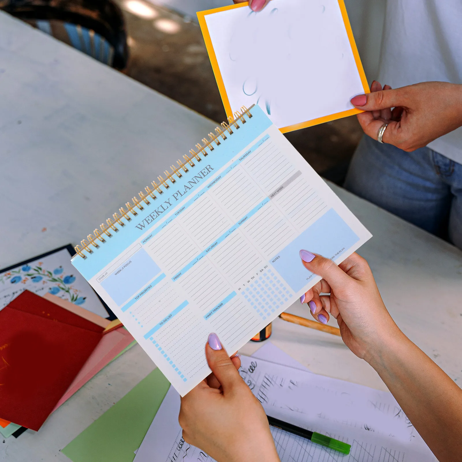 

Planner Task Hardcover Spiral Notebook Ruled Notepad Student Weekly Planning Pad Projects Planner Work Calendar Robust Material