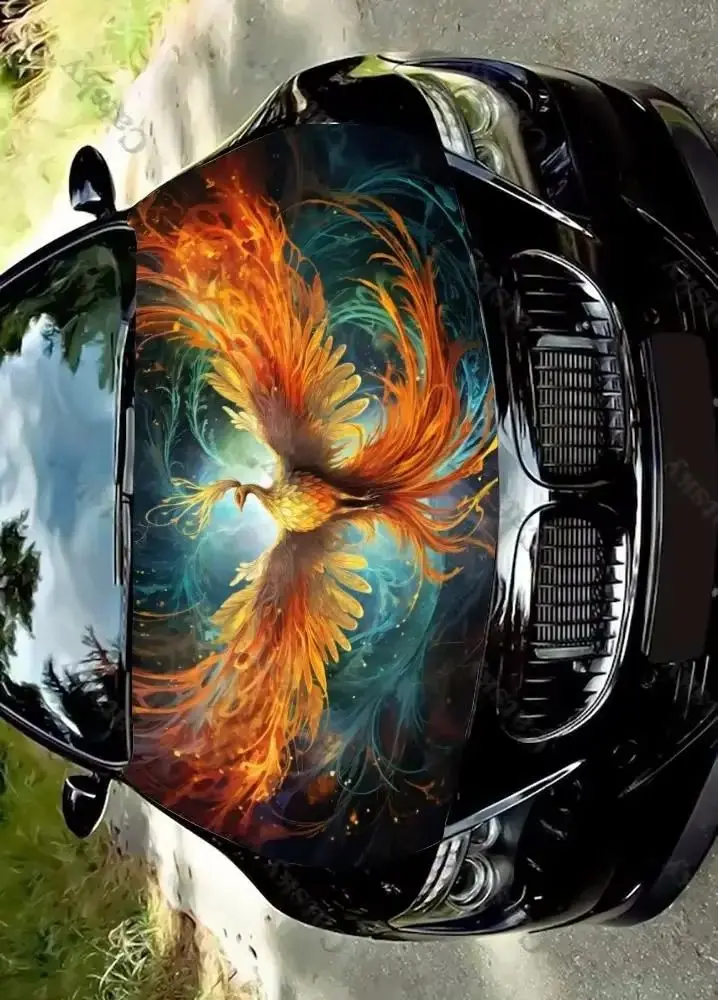 Phoenix Graffiti Art Car Hood Vinyl Stickers Wrap Vinyl Film Engine Cover Decals Sticker on Car Auto Accessories