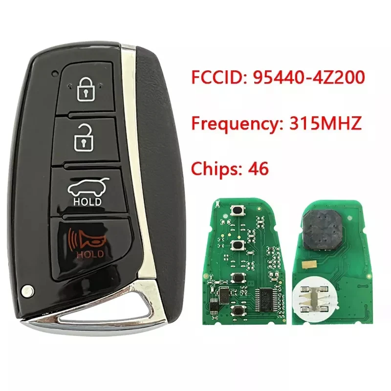 

CN020225 Aftermarket 4 Button Smart Key For Hyundai Santa Fe 2013-2018 FCCID 95440-4Z200 SY5DMFNA04 ID46 PCF7952 Chip