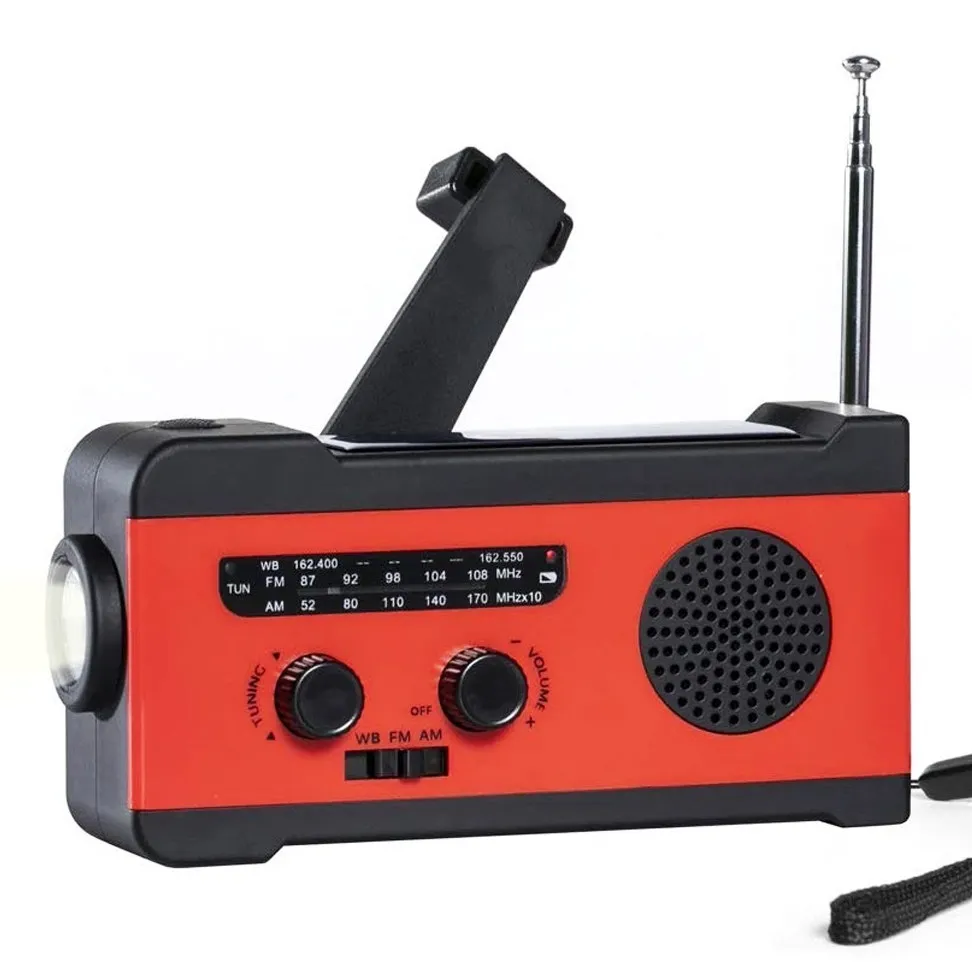 Multifunctional Emergency Disaster Prevention Earthquake AM/FM Solar Radio Hand Crank Mobile Phone Charging Flashlight SOS Alarm