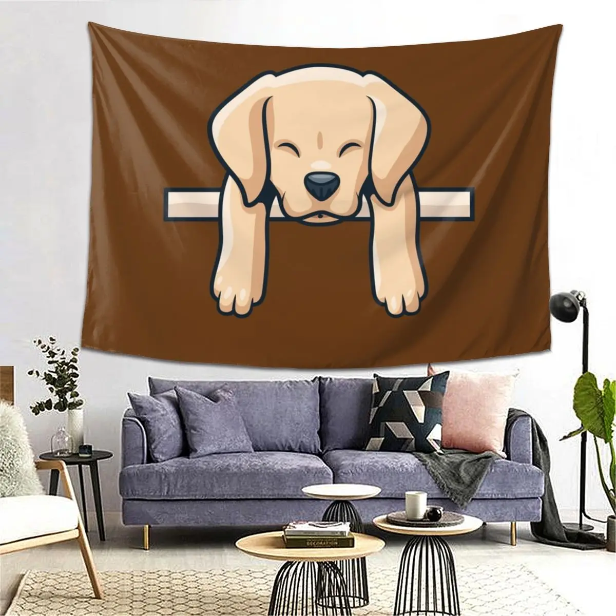 

Labrador Retriever Dog Tapestry Art Aesthetic Tapestries for Living Room Bedroom Decor Home Funny Wall Cloth Wall Hanging