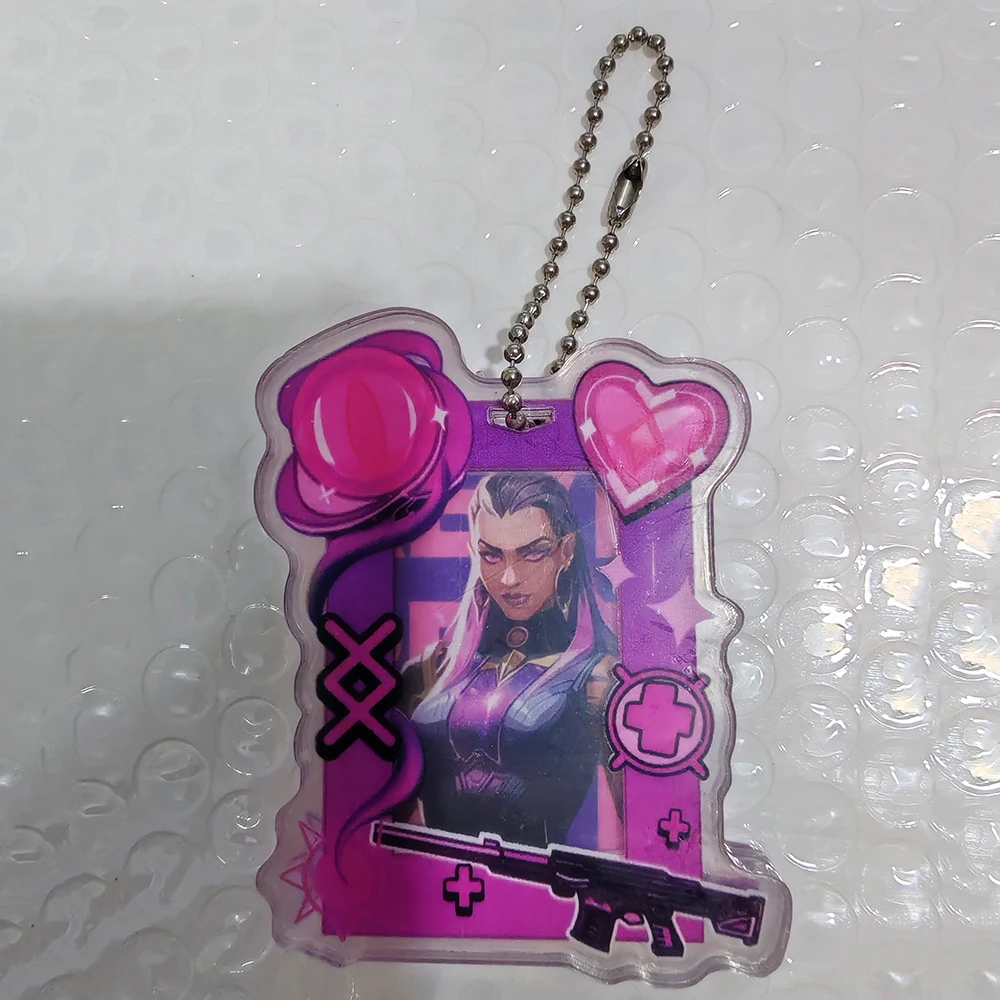 Game VALORANT Gekko Reyna Jett Cosplay Keychain Yoru Cartoon Acrylic Keyring Backpack Pendant Accessories view 4