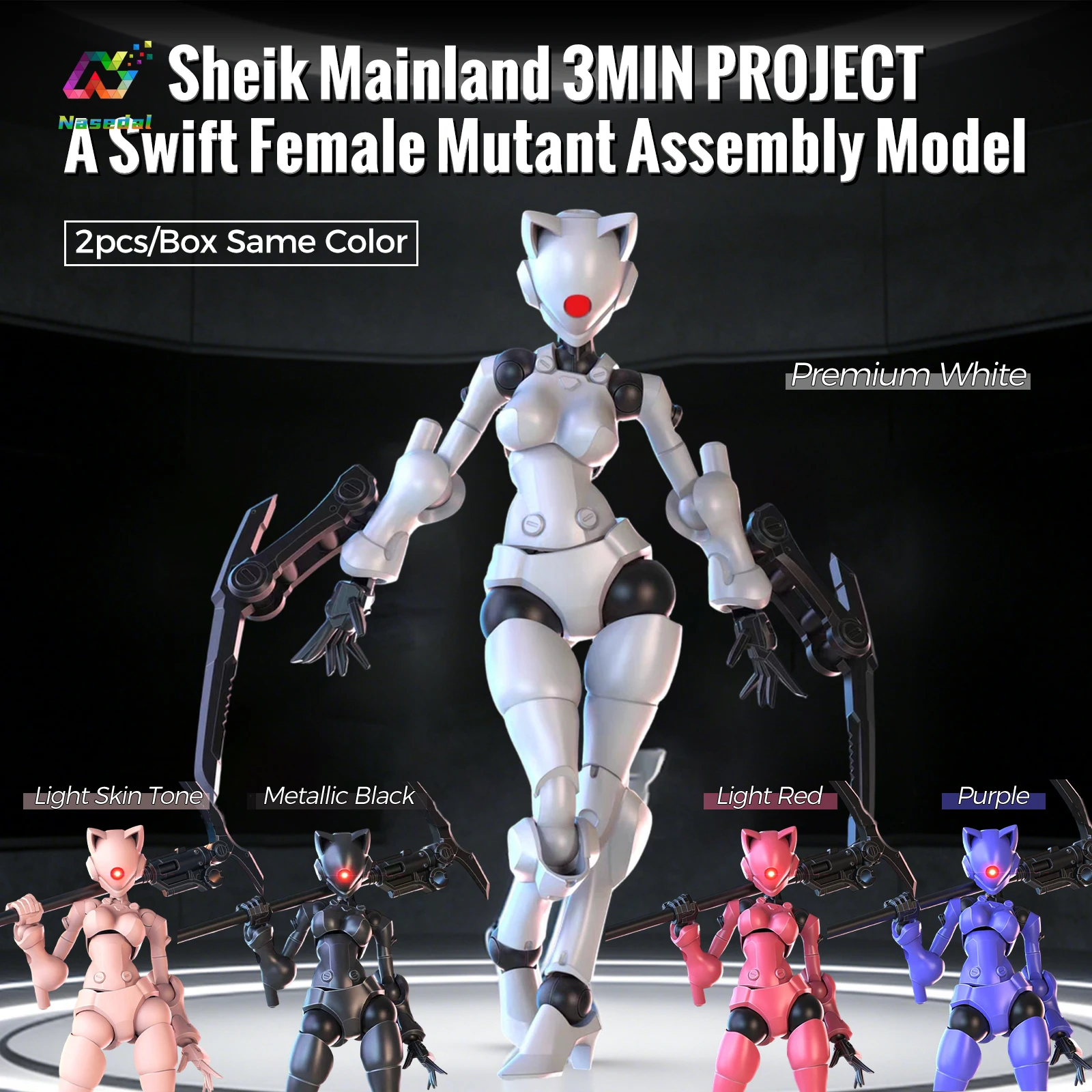 Sheik Mainland 3MIN PROJECT A Swift Female Mutant 2pcs/box 3.75 Inch Super Movable Assembly Model Action Figure Collectible DIY