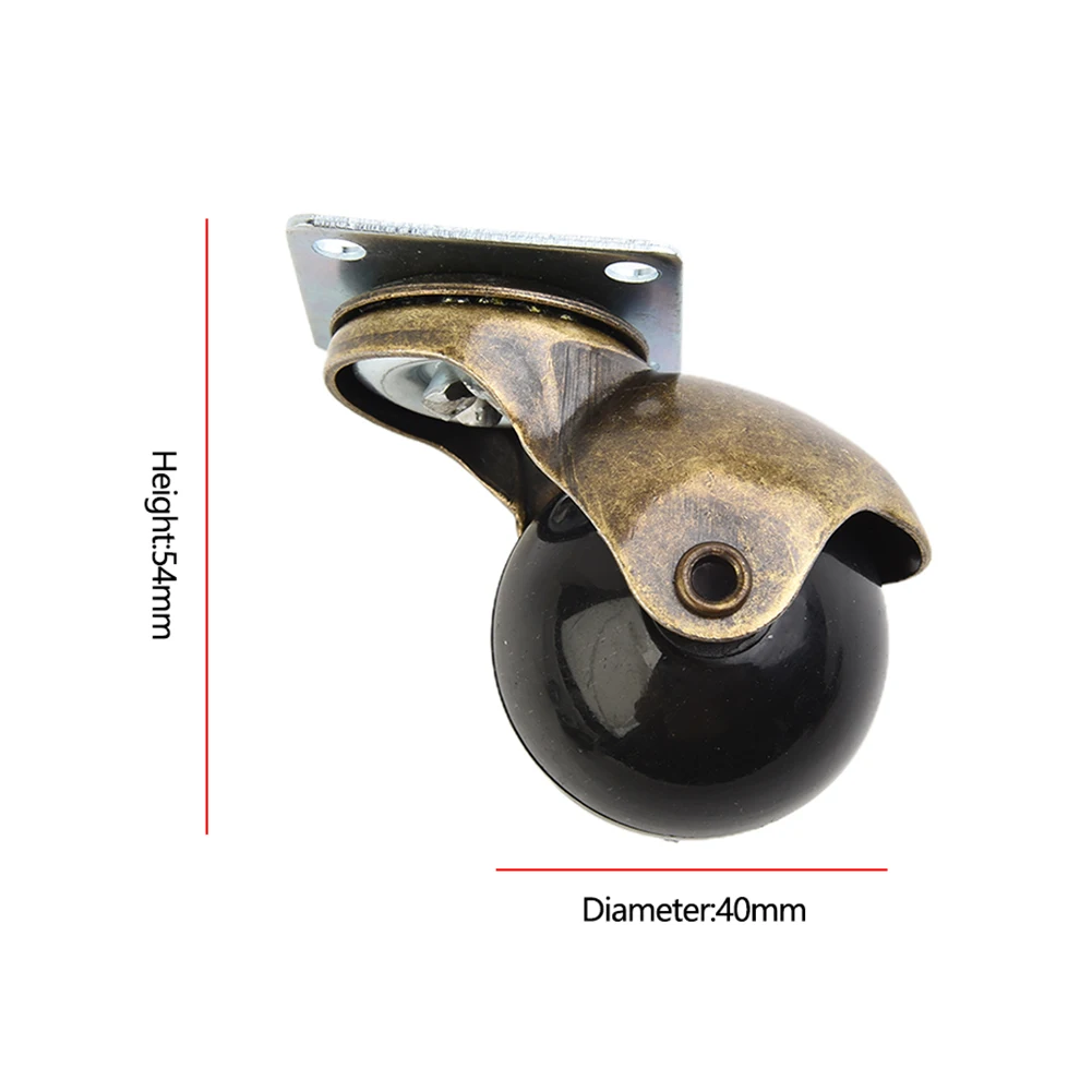Hardwood Small Caster Wheels Floor Polypropylene PP and steel Replacement 4pcs 1.5 inch Wooden chair Rotary DIY