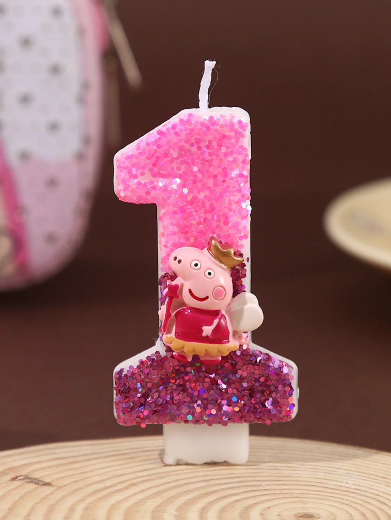 Pink Piglet Peppa Pig Fairy Number Candle, Halloween and Festival Party Decor Gift, Birthday and Anniversary Candle