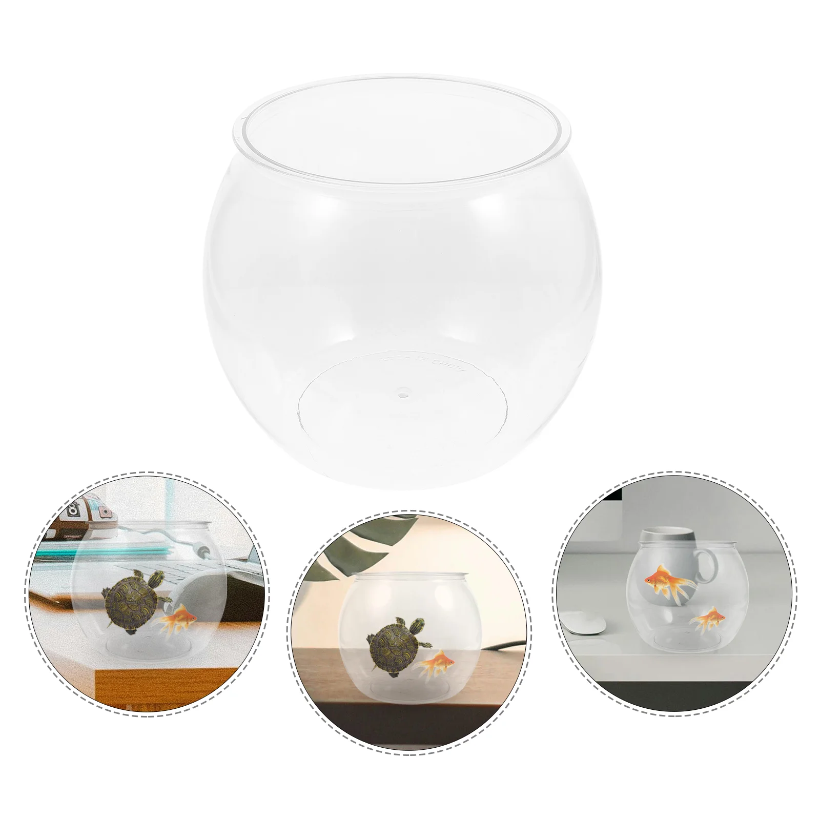 

Portable Small Transparent Fish Tank Office 2100X2100X1800CM The Pet Pp Betta Bowl Plastic