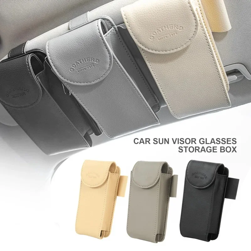 

PU Leather Car Sun Visor Point Pocket Organizer Bag Card Glasses Storage Holder Car-styling IC Card Holder Sunshade Bag