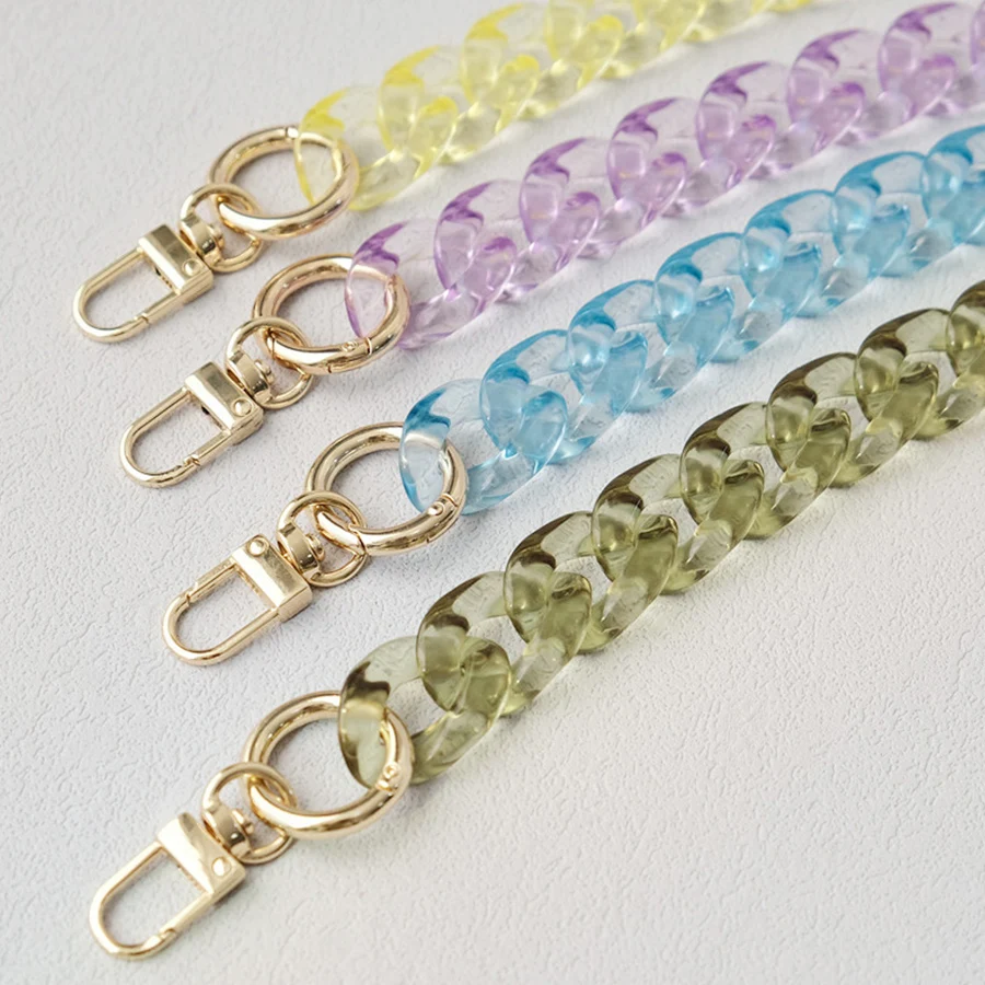 

Hot Clear Acrylic Bag Purse Chain Replaceable Handbag Resin Bag Straps Detachable DIY Shoulder Bag Accessories for Women Girls