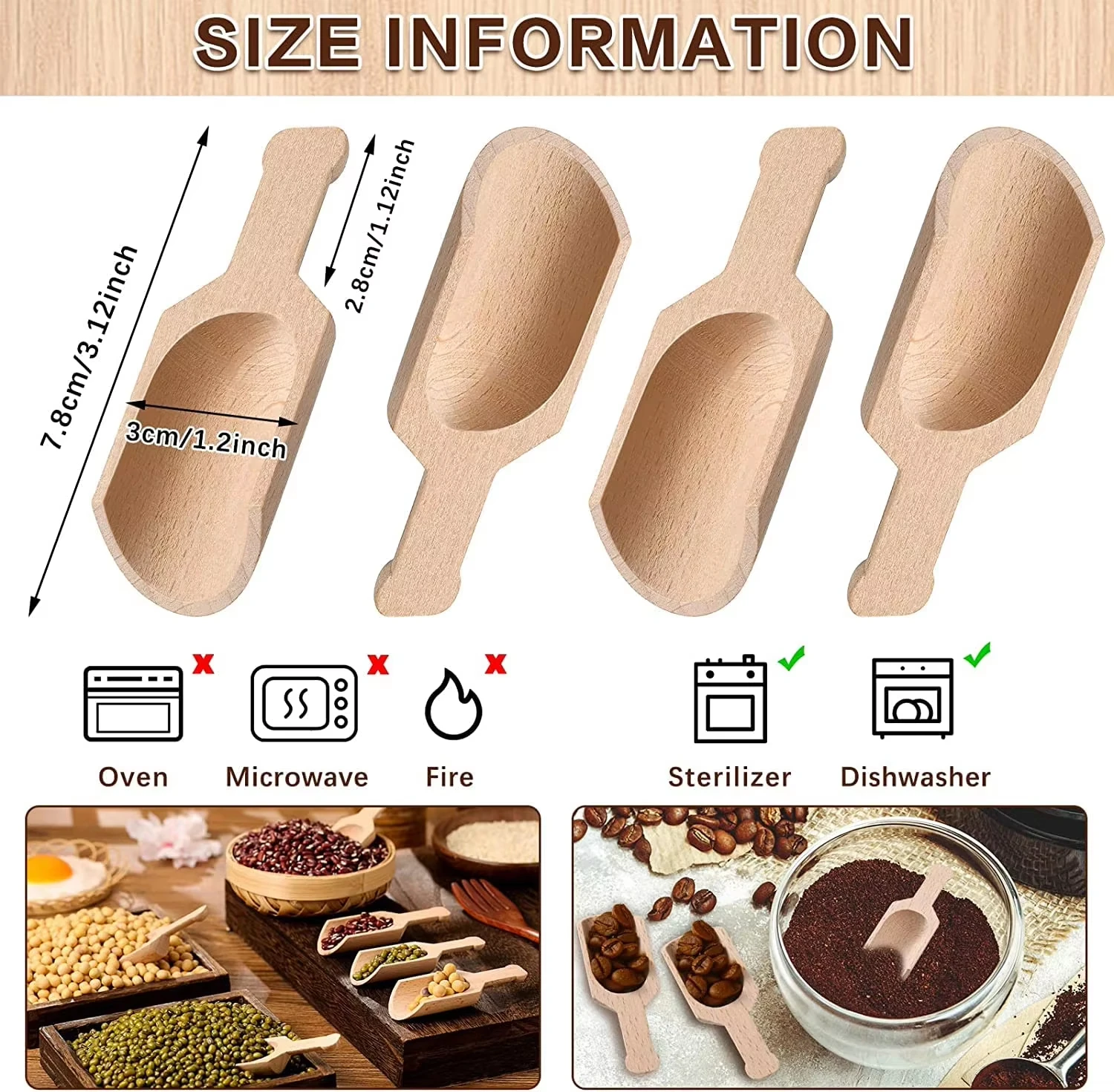 Wooden Mini Tea Spoon Flour Spoon And Spatula Coffee Spoon Spice Bath Salt Spoon Milk Powder Spoon Kitchen Cooking Tools