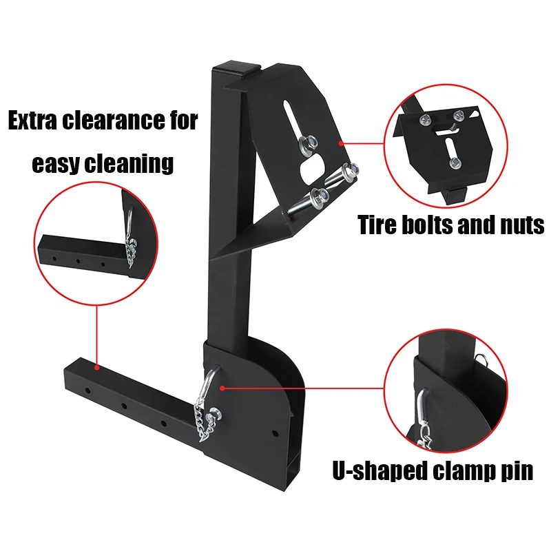 Heavy Duty Holds up Hitch spare Tire Carrier for SUV Hitch Mount Rack Foldable Fat Spare Tire Carrier Auto Parts