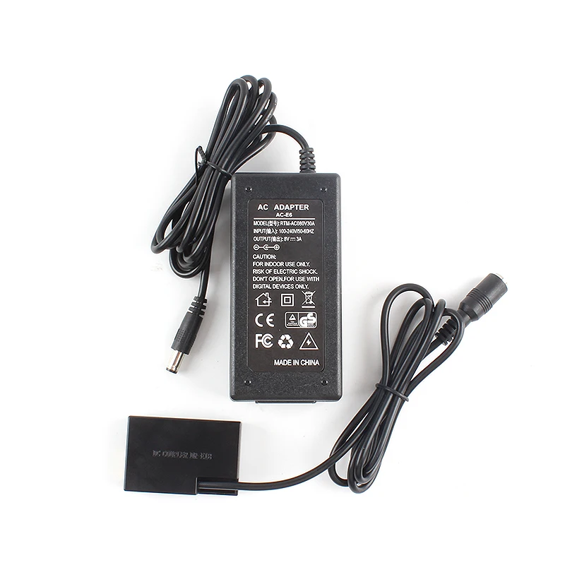 ACK-E18 DR-E18 DC Coupler LP-E17 Dummy Battery AC Power Adapter Kit for Canon EOS Rebel SL2 SL3 T6i T6S T7i T8i 200D 200D II