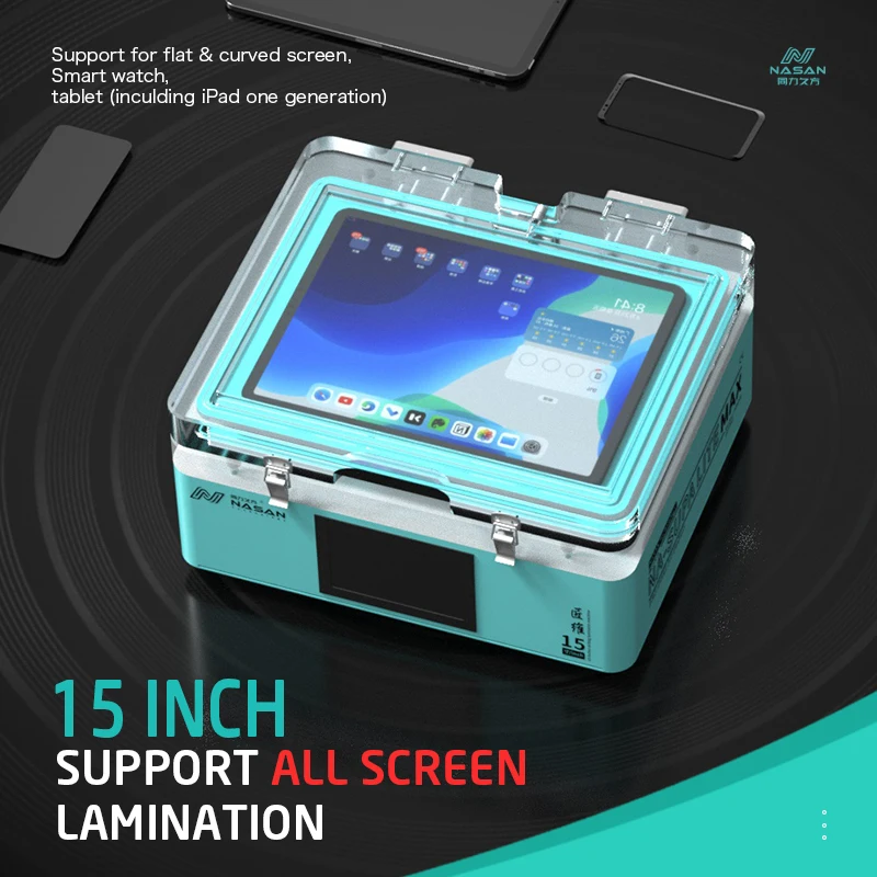 NASAN-máquina de laminado al vacío para pantalla LCD, laminación de pantalla curva plana para teléfono de 15 pulgadas, iPad, reloj, SUPA LITE MAX