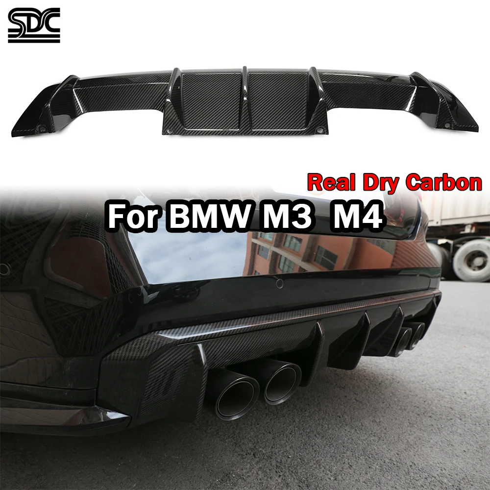 

M3 M4 Real Carbon Fiber Rear Diffuser For BMW G82 G83 M4 Coupe M3 G80 2021+ Dry Carbon Fiber Rear Bumper Diffuser Lip MP Style