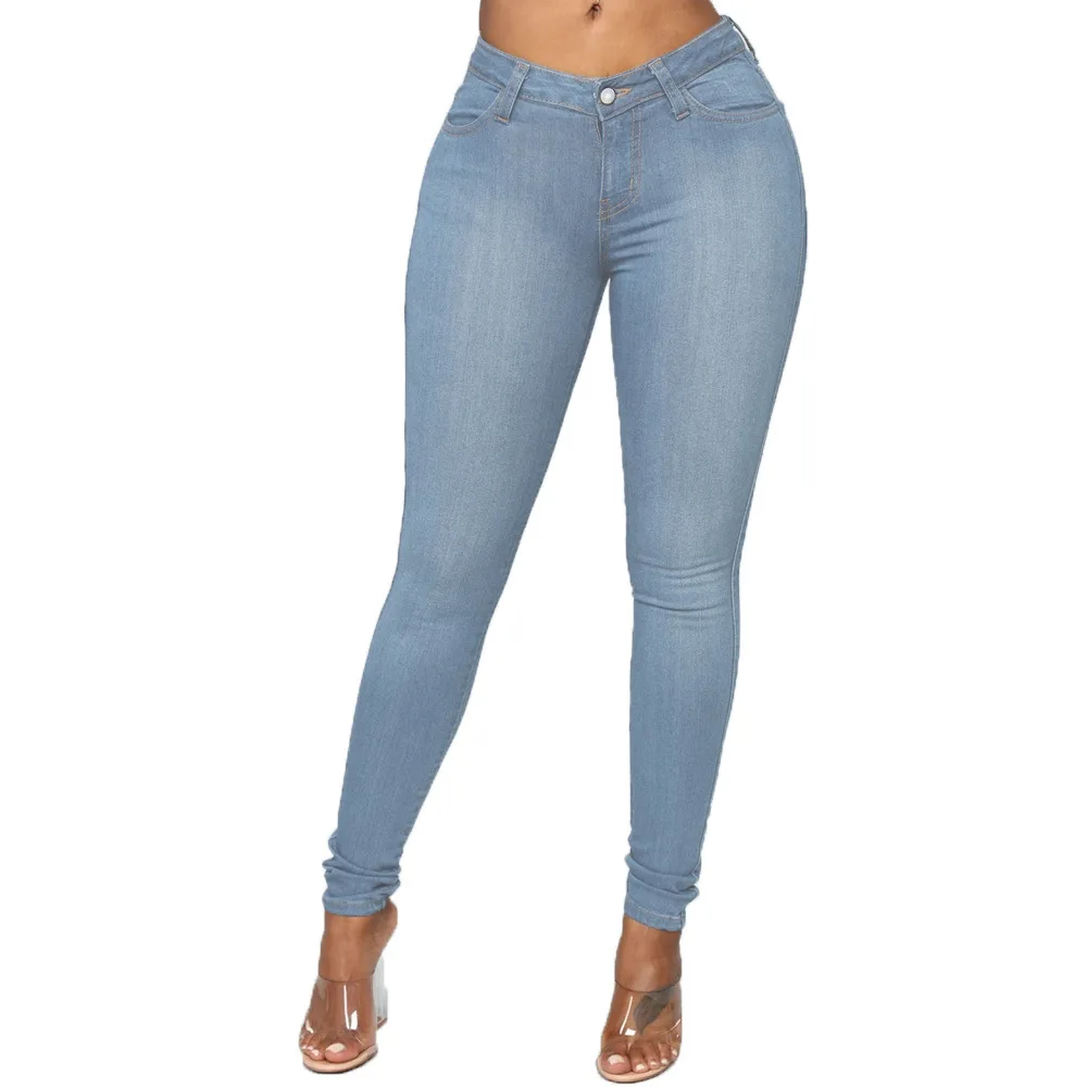 

Jeans for Female Autumn and Winter New Fashion Solid Color Buttocks Sexy Casual Jeans