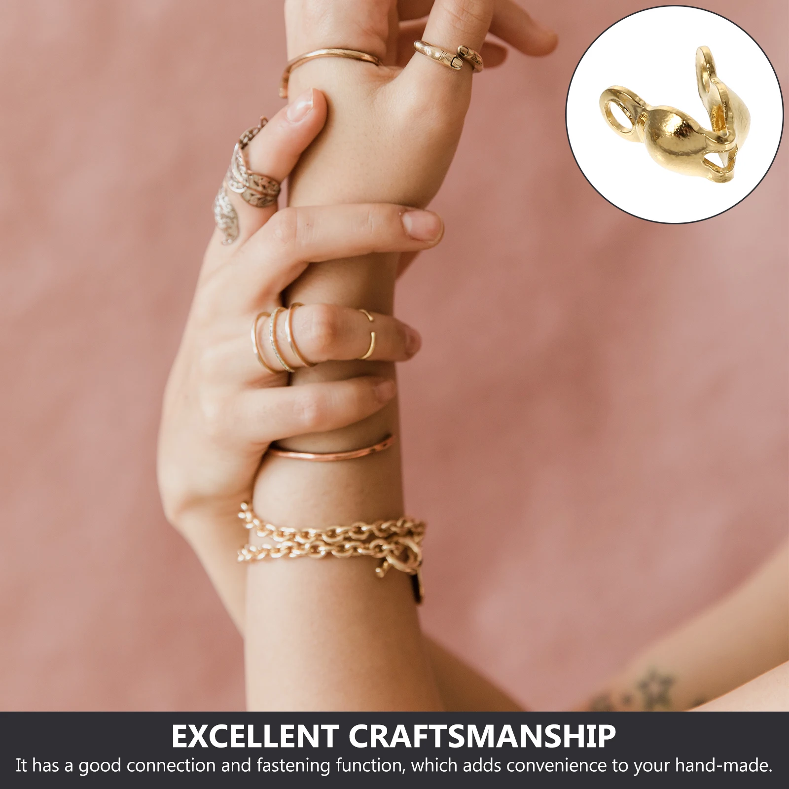 

200 Pcs Necklace Bracelet Closures DIY Buckles Extender Alloy Connectors Jewelry Making Golden Bracelets Connecting DIY Clasp