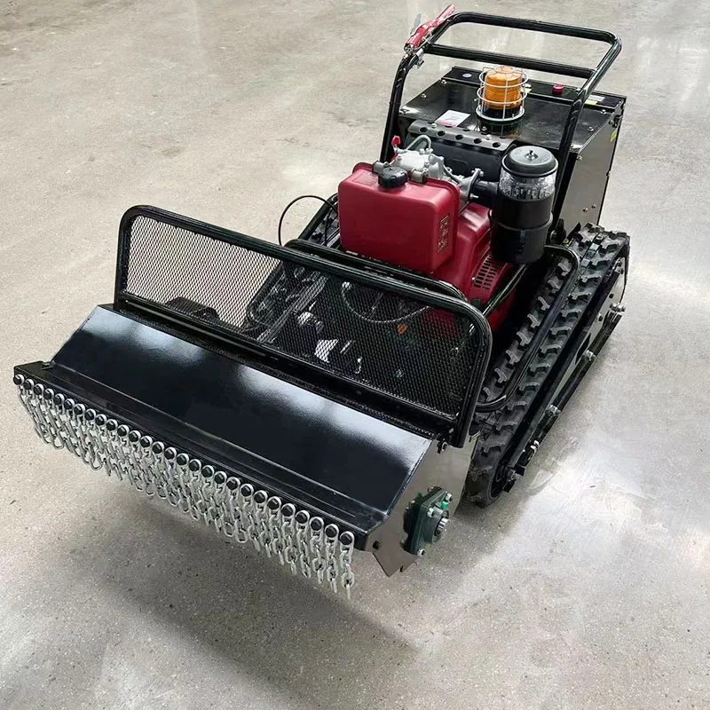 New Mini Farm Flail Lawn Mower 500mm 800mm 1000mm Home Robotic Diesel Power Remote Control Crawler Lawn Mower for Grass Cutting