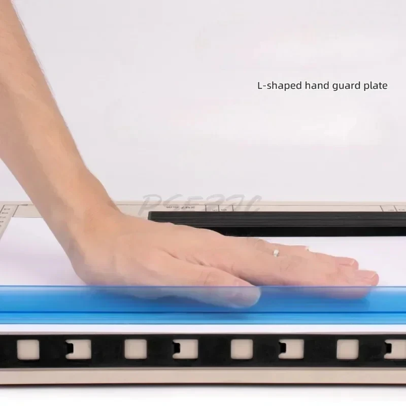 Cortador de papel A4 con protección de seguridad y tira de presión de hoja desmontable, cortador de papel pequeño Manual ligero